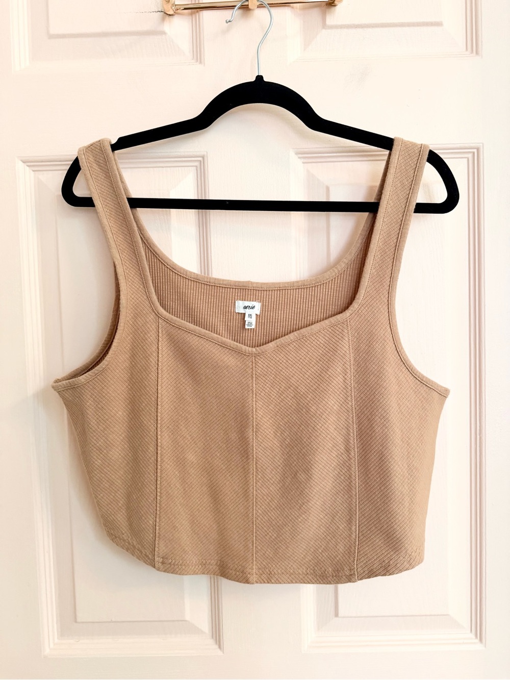 Tan ribbed aerie tank